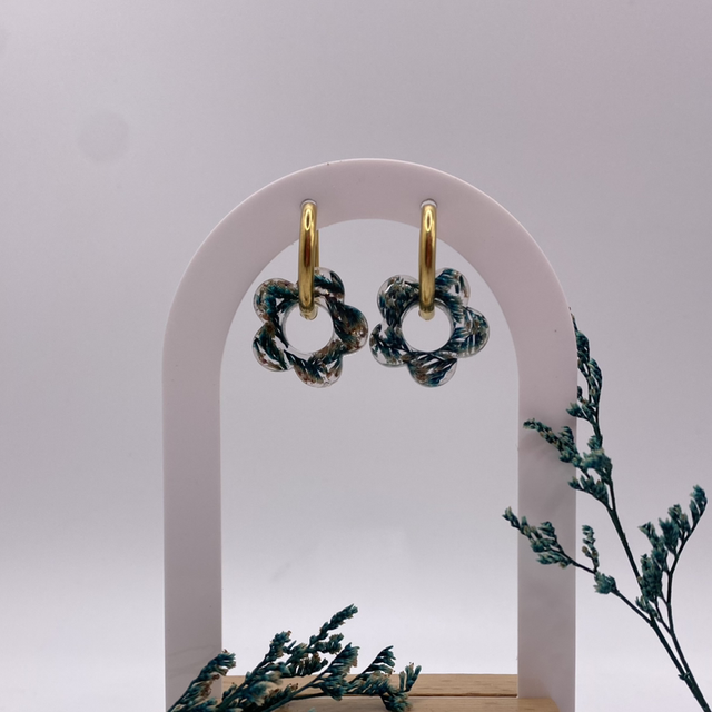 Boucles d’oreilles lavande de mer 