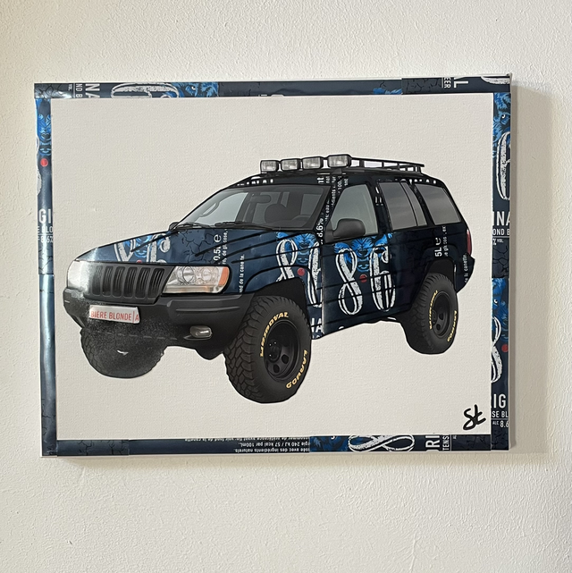 Tableau voiture en canettes recyclées 