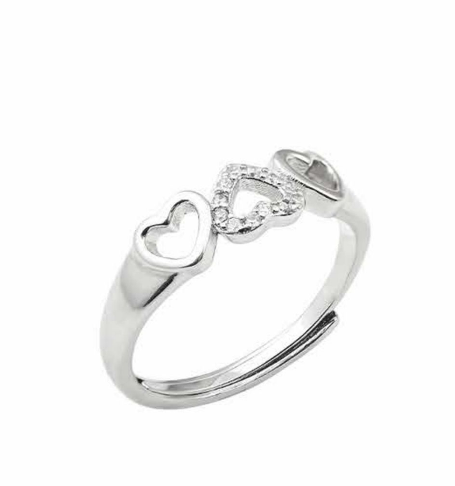 anello con cuori argento 925