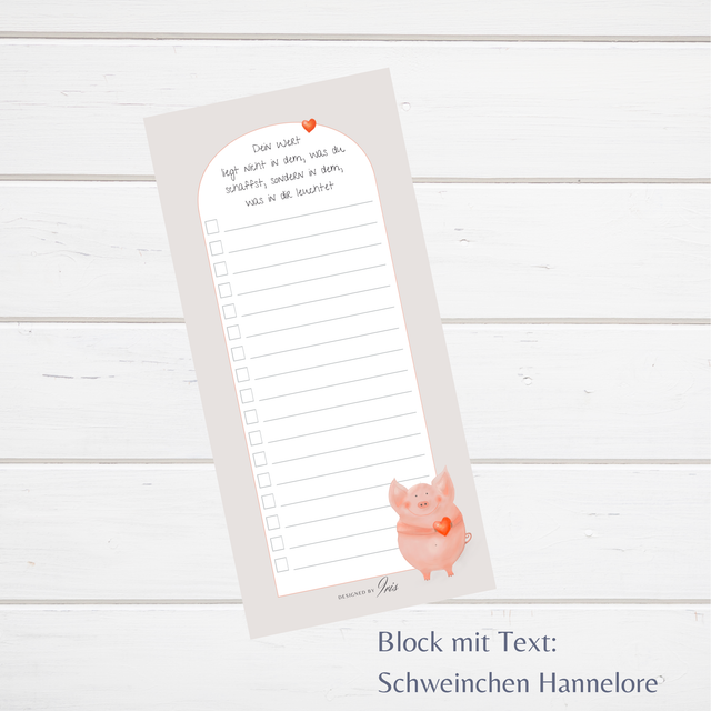 Block "Schweinchen Hannelore"  (ArtNr.BL0016/a)