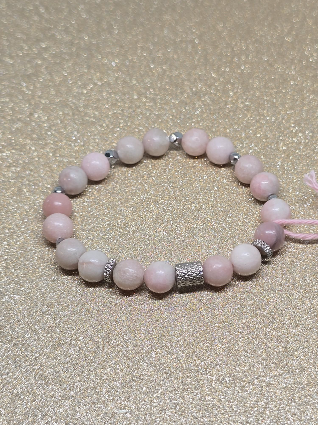 Bracelet Opale rose en 0,8 cm 