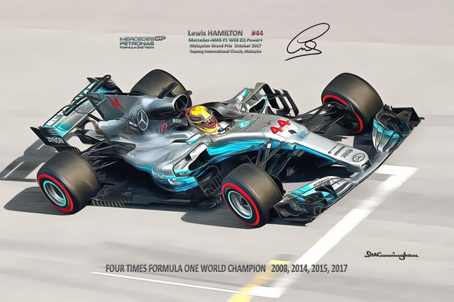 C171101 Mercedes AMG F1 W08 EQ Power+ Lewis Hamilton Malaysian GP Championship Winner 2017
