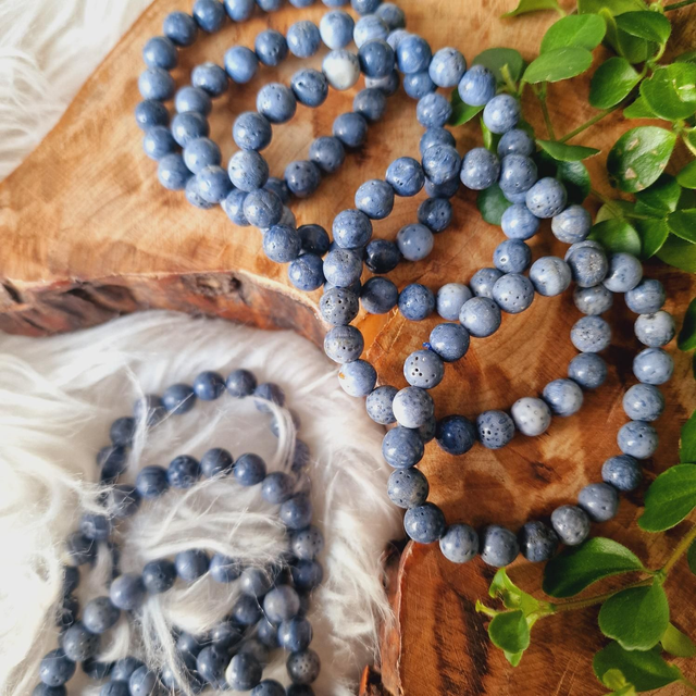 Blue Coral Beaded Bracelet (Dyed)