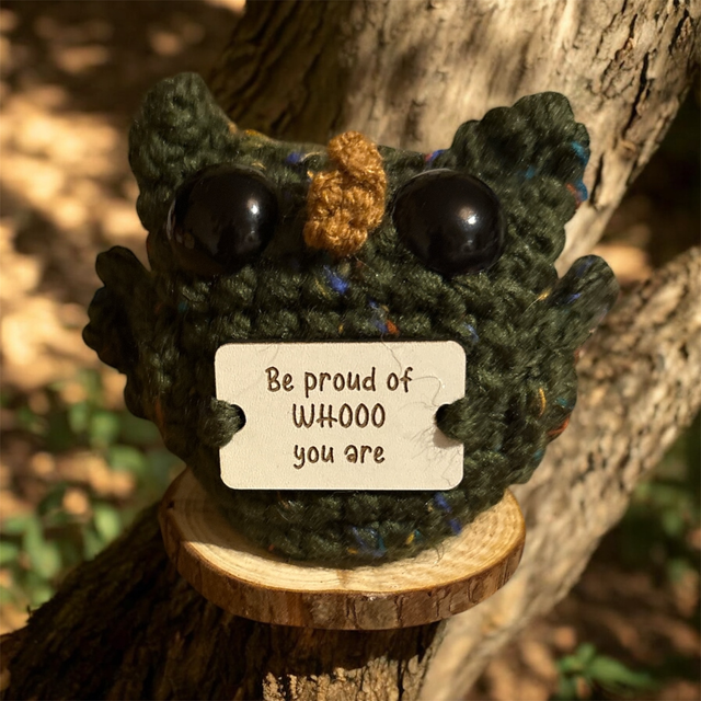 Crocheted positive pal (owl)