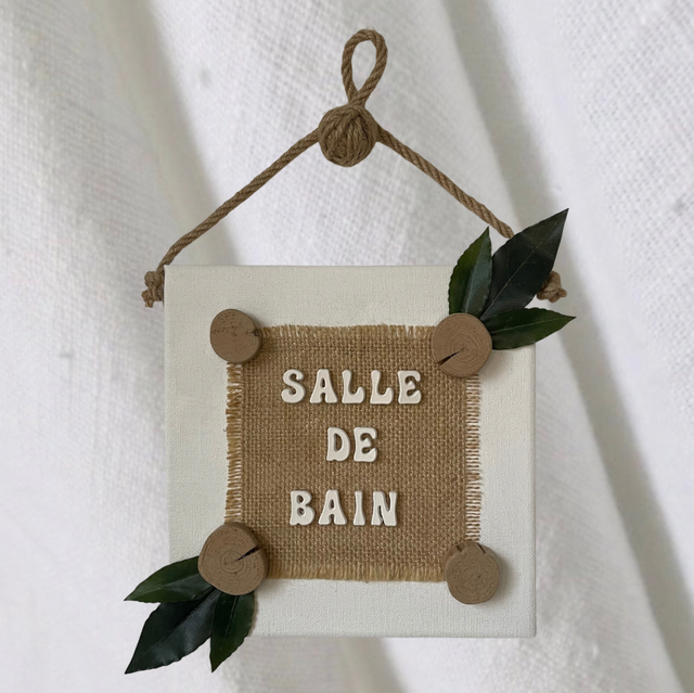 Plaque de porte salle de bain 