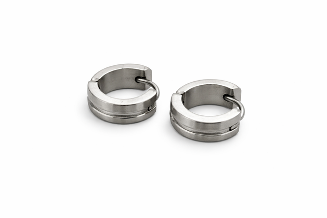 Argollas acero plateado 