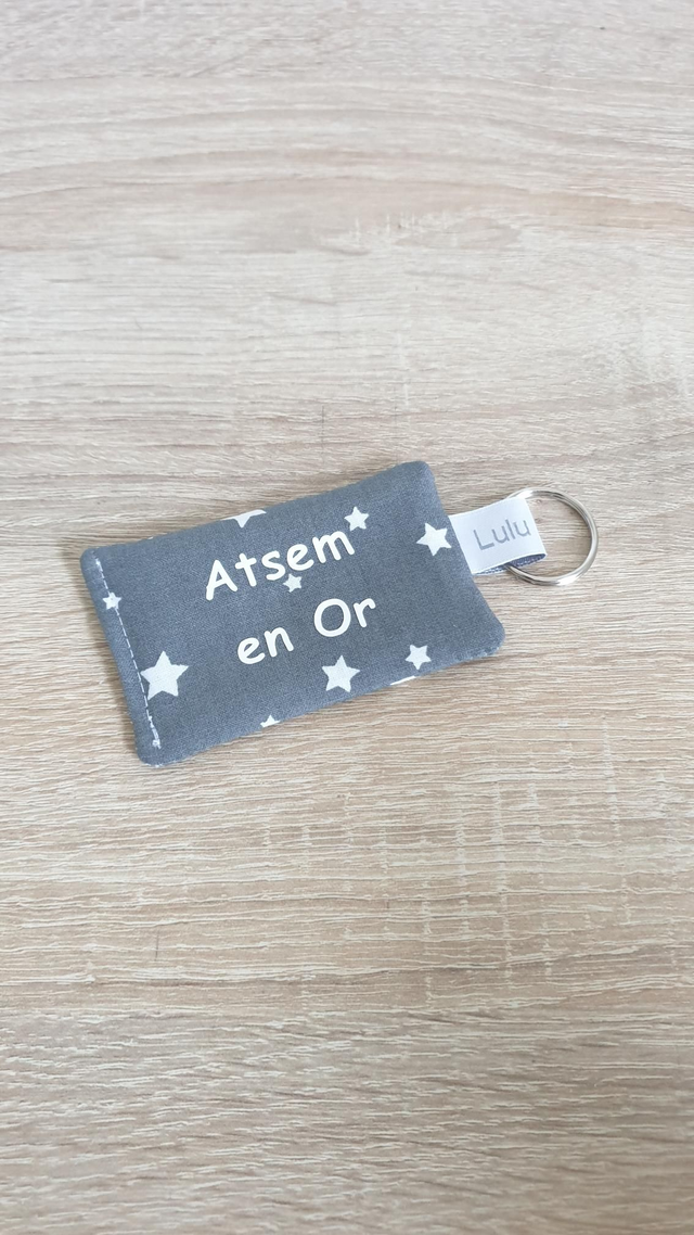 Porte clés Atsem en Or (étoiles anthracite)