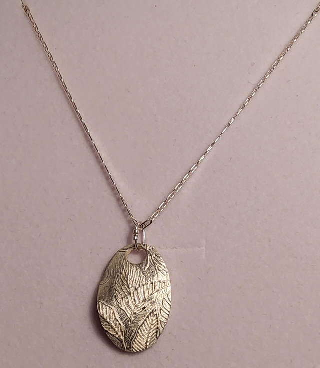 Ferns handmade silver pendant on Sterling Silver chain 
