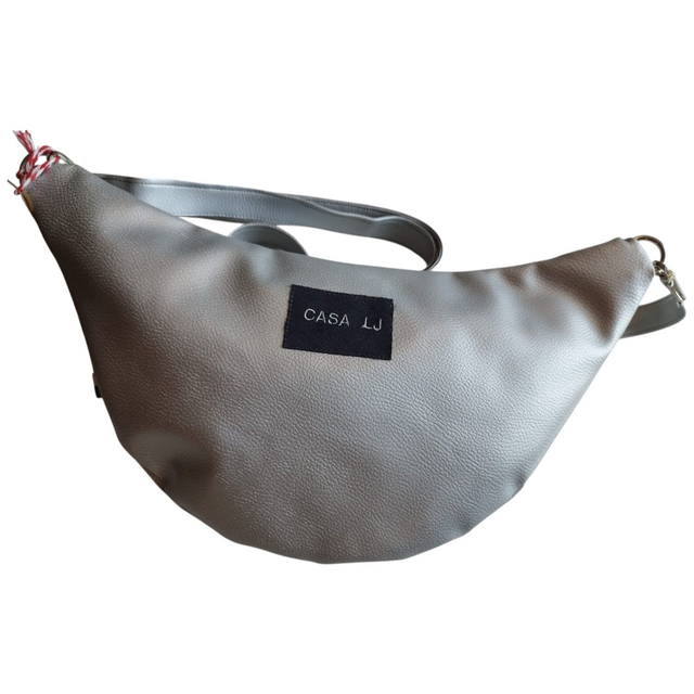 Sac banane en simili cuir argent
