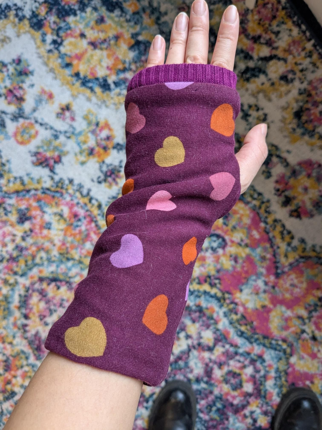 Mitaines Bordeaux Coeurs 