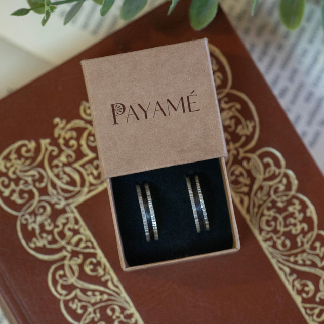 Boucles d'oreilles Telluris - Argent, noir