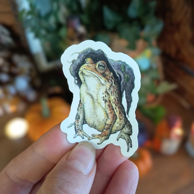 La Confrérie du Marais - Crapaud chapeau Bleu - Stickers Fantastique 