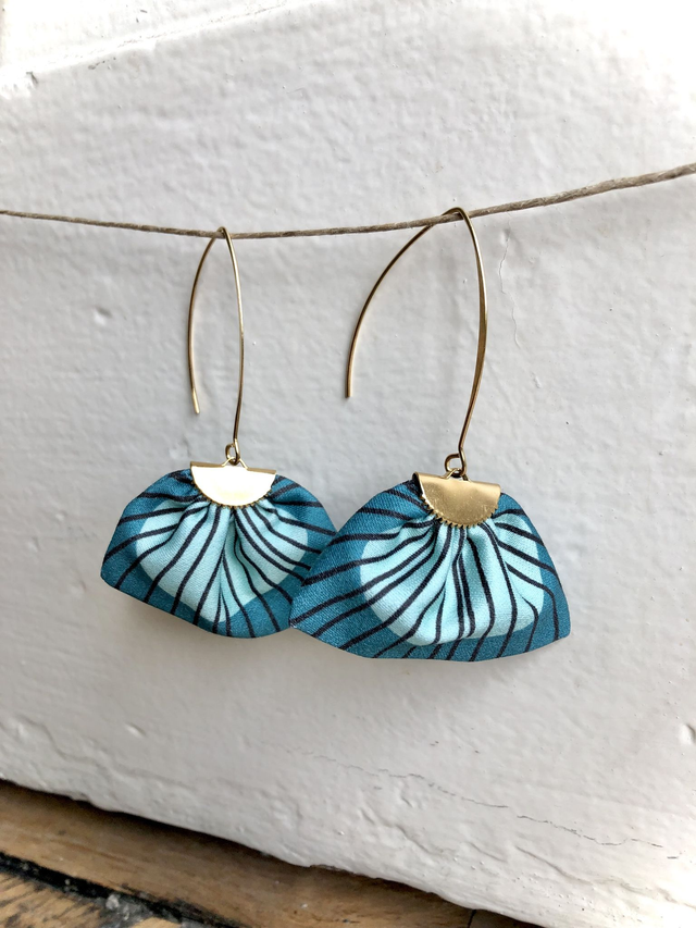 Boucles d&#039;oreilles -  LONGUES PLUMES - vert clair