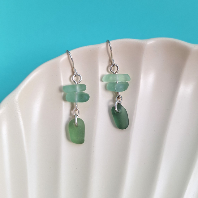 Sirène - boucles d'oreilles de plage en argent (plusieurs couleurs disponibles)