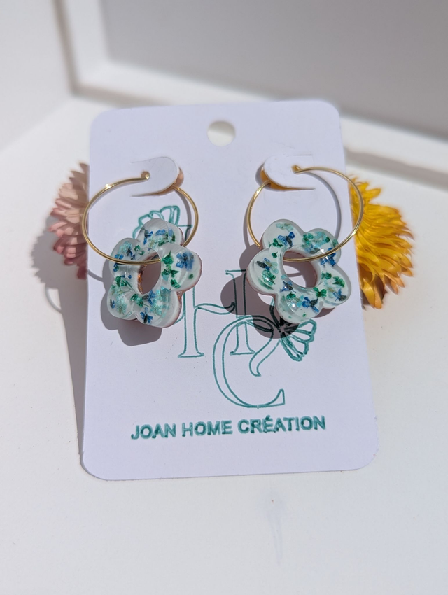 Pampilles réversibles fleurs