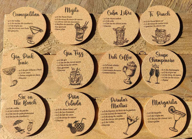Dessous de verre - Recettes cocktails