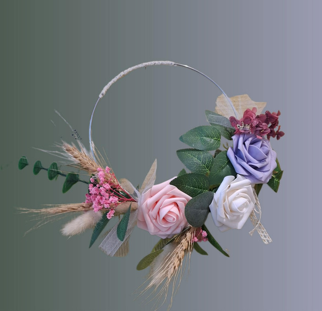 CERCEAU FLEURS ARTIFICIEL