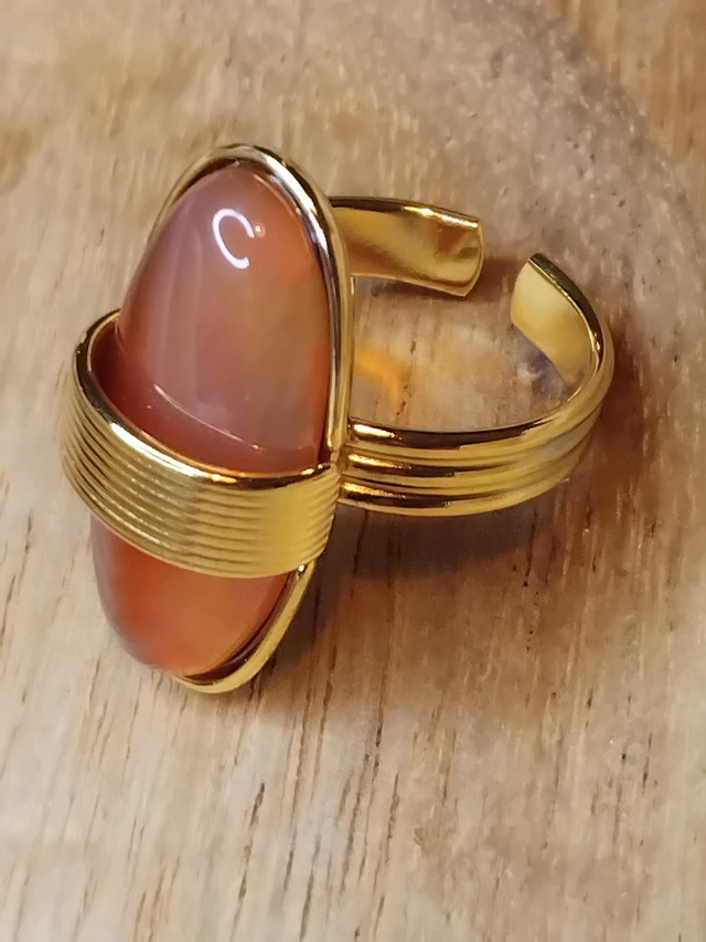 Grande bague ajustable en acier inoxydable 