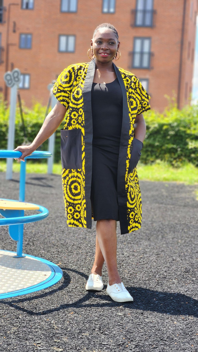 Yellow Ankara Kimono