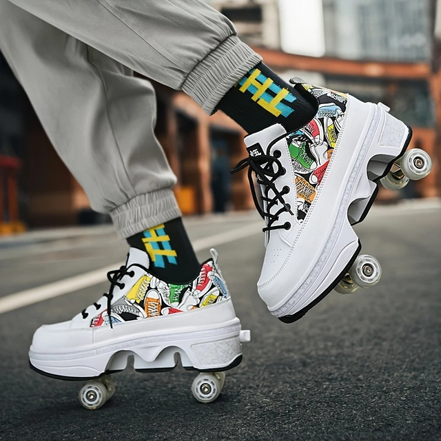 Retractable Roller Skates with Wheels