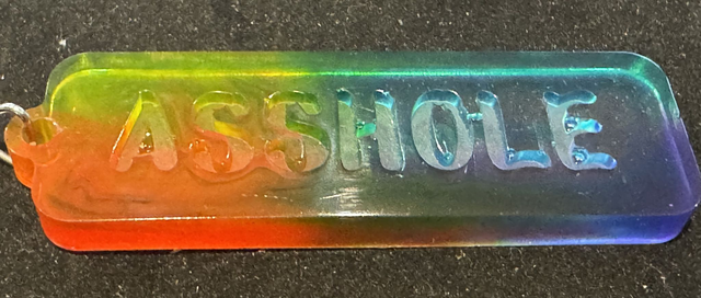 Just Rude! Resin Keyrings full of Assholes