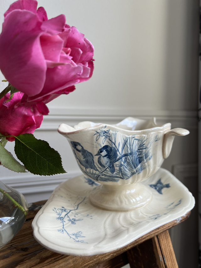 OISEAUX - Saucière aux Oiseaux de la manufacture de Gien - Terre de Fer