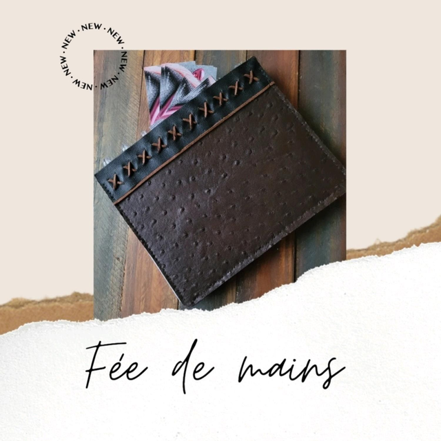 Carnet cuir d'autruche 