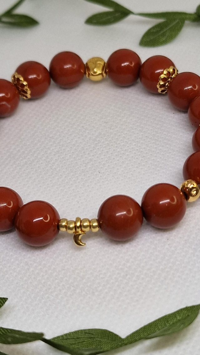 Bracelet Jaspe rouge en 1cm