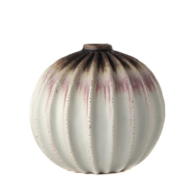 Vase cannele arts et crafts rose