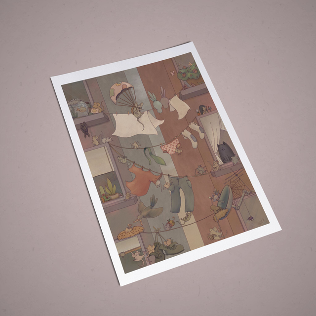 Art Print "CLOTHESLINE"