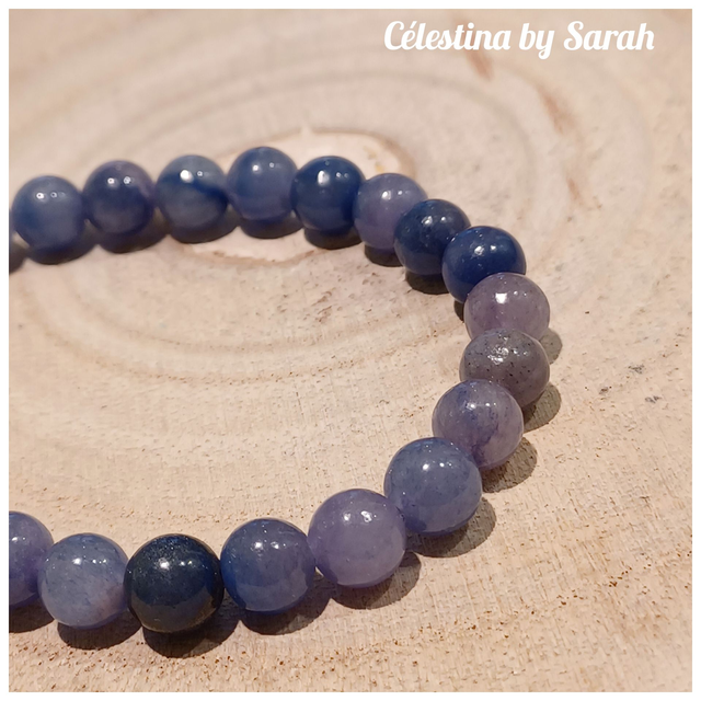 Bracelet Aventurine bleue 6mm Taille Dame