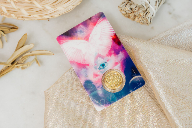 Médaille sur carte Archange Gabriel