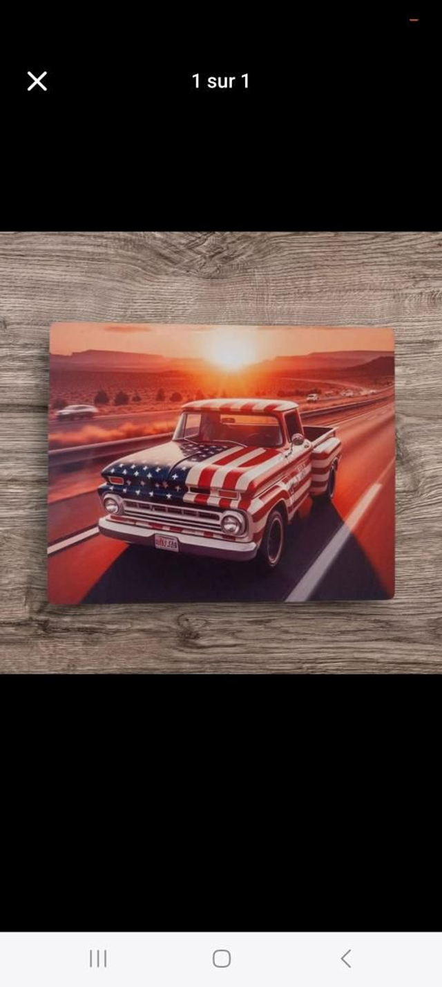 Plaque alu voiture américaine 