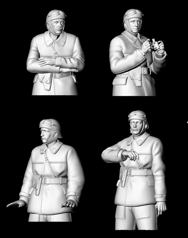 WW2 French Tankers 7 (4 half figures)