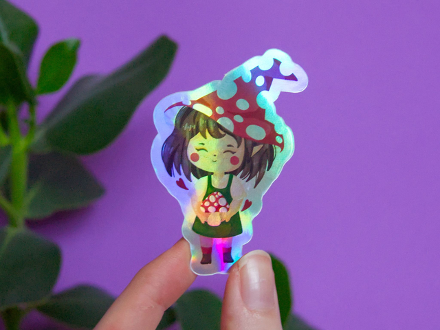 Sticker sorcière champignon