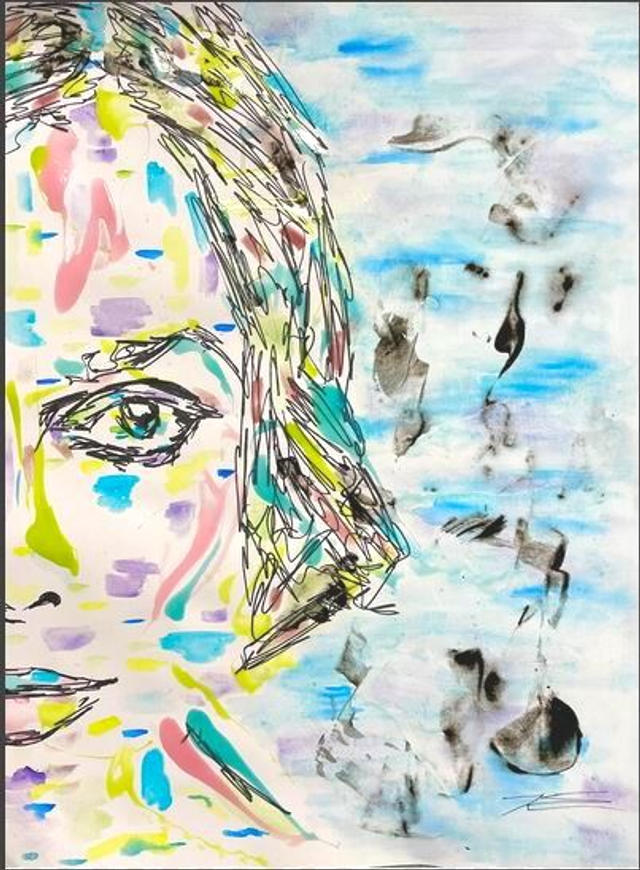 Oeuvre sur papier - Coco  - 50x65cm