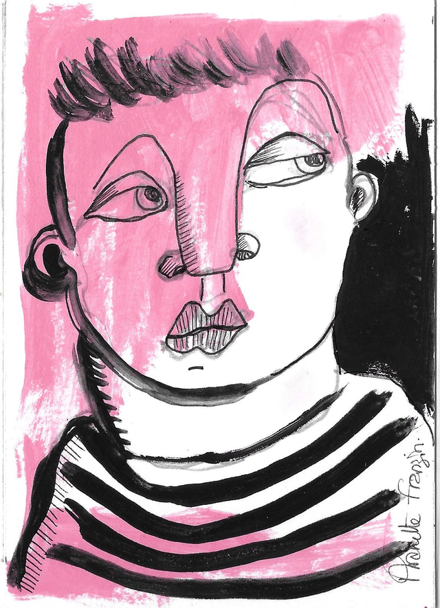 Portrait rose &amp; noir