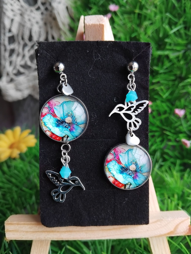 boucles d'oreilles colibris 