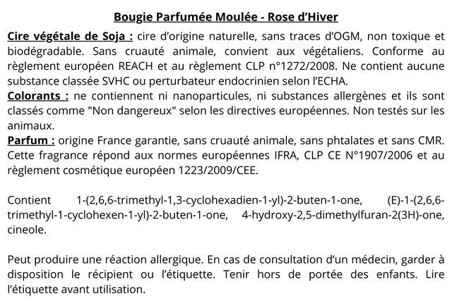 Bougie Moulée Parfumée - Rose d'Hiver