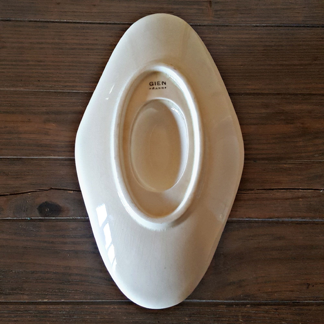 X Saucière à anses sur dormant fixe Gien Lorraine (modèle rare)