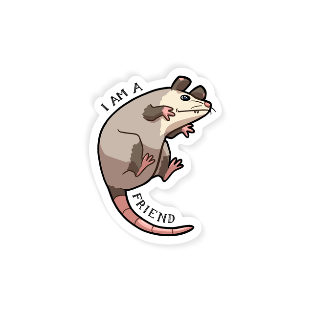Opossum Friend vinyl sticker