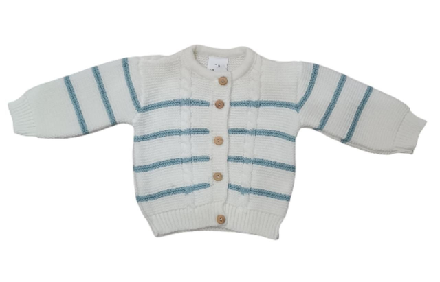 Gilet tricoter rayé T.U (1-3 mois)