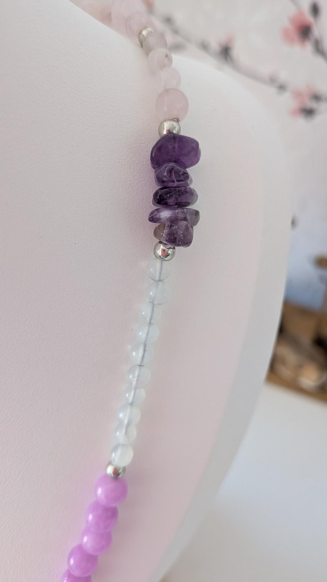 Amethyst and rose quartz necklace