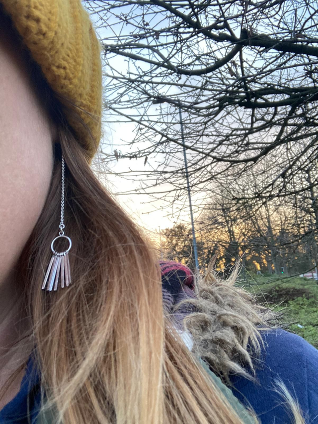 Fringed threader earring