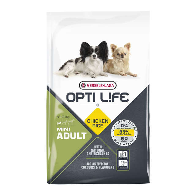 Croquettes Opti Life chien mini sans gluten : Poulet (-10 kg)