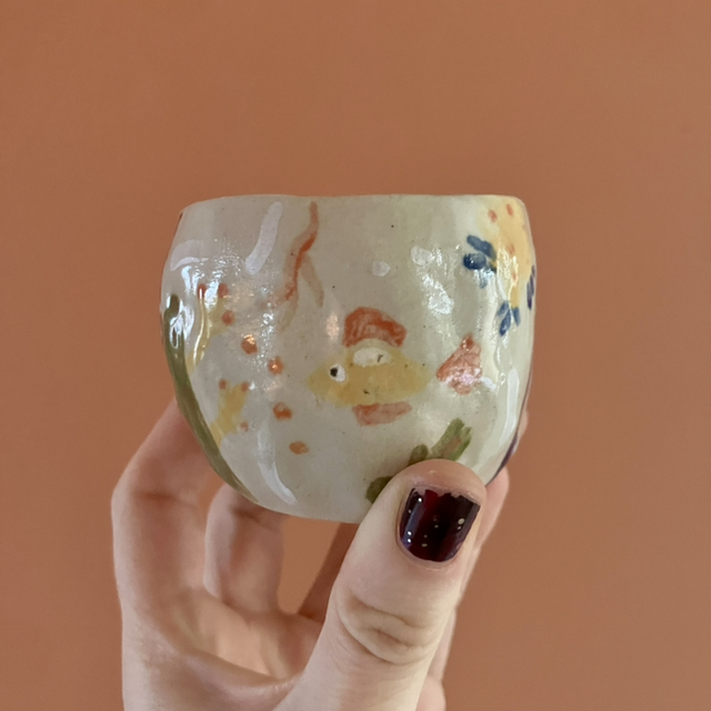 Small cup with underwater world 100ml