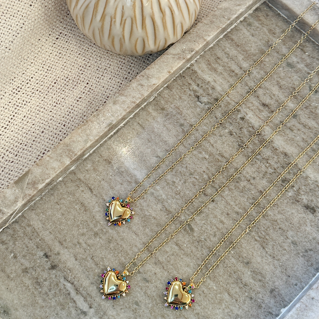 feine Kette „Rainbow Heart“ 