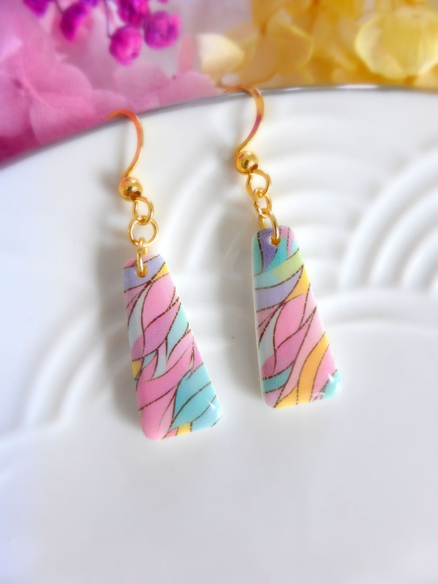 Boucles d'oreilles petit trapèze - Matin d'Opale