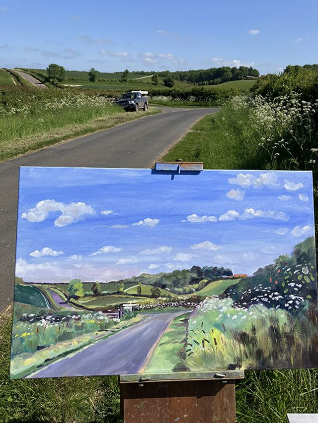 Holmedale Junction. 3x2 feet plein air painting.