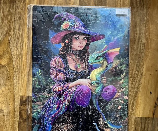 Witch with Baby Dragon limited to 1 A3 200 piece jigsaw